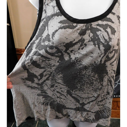 One Clothing Sheer Back Tiger  Tank Top