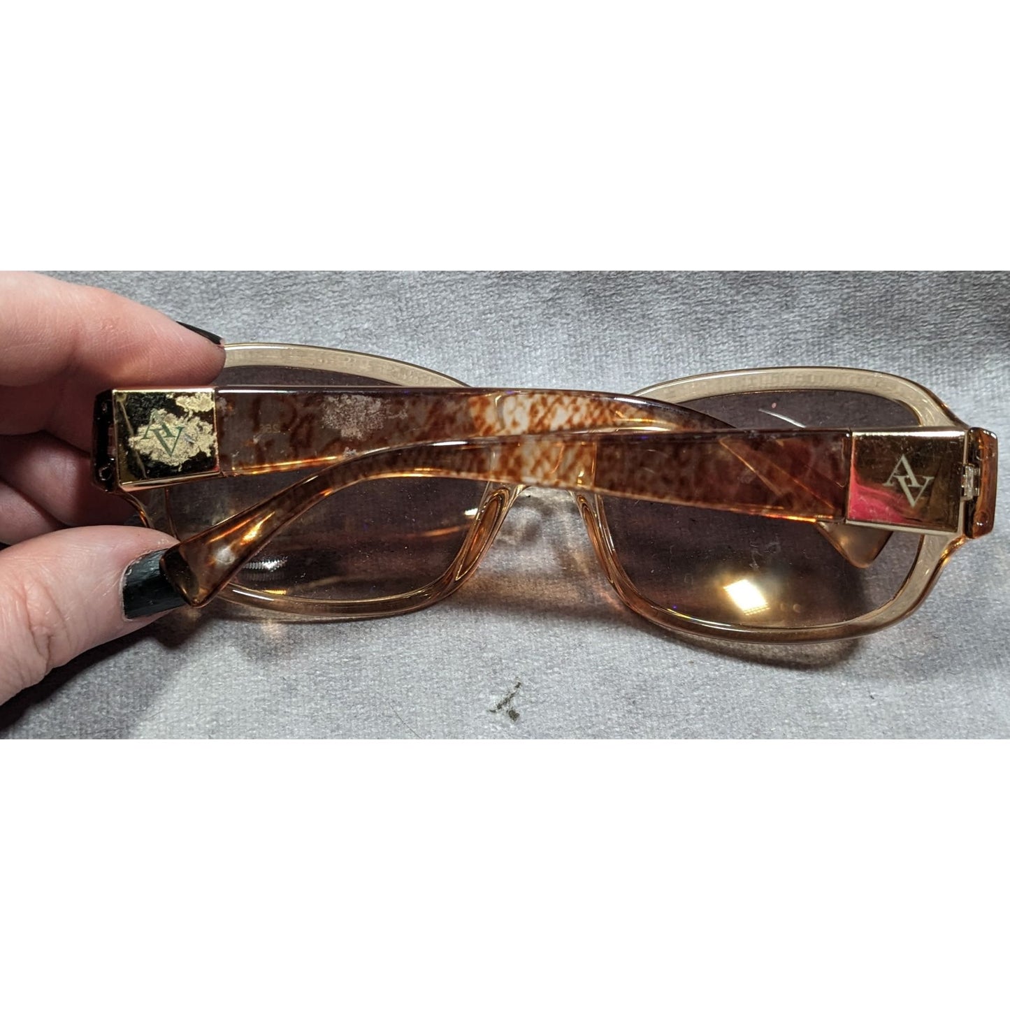Adrienne Vittadini Translucent Speckled Tan Sunglasses