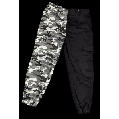 90s Style Black And Grey Cargo-Look Pants by VIP