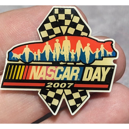 Y2K Racing Vintage 2007 NASCAR Day Checkered Flag Collectible Pin