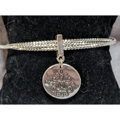 Boho Vintage Avon Lita Scroll Cuff Bracelet Silver Tone Multi Strand Charm Bracelet