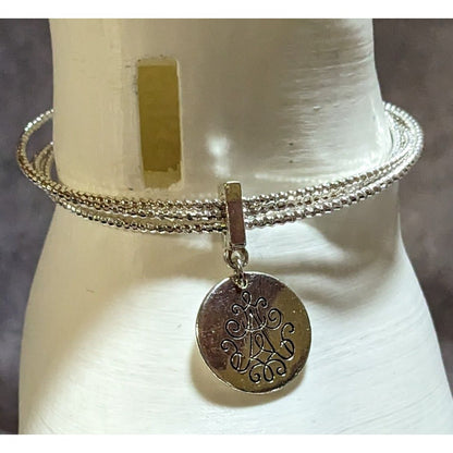 Boho Vintage Avon Lita Scroll Cuff Bracelet Silver Tone Multi Strand Charm Bracelet