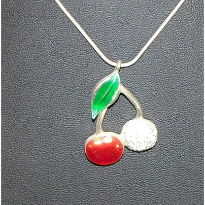 Icing Y2K Rockabilly Rhinestone Cherry Necklace
