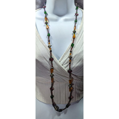 Handmade Glass Beaded Fish Charm Necklace