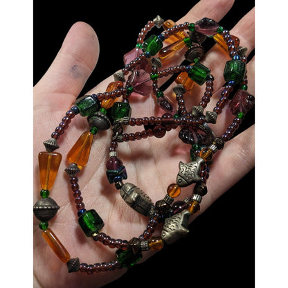 Handmade Glass Beaded Fish Charm Necklace