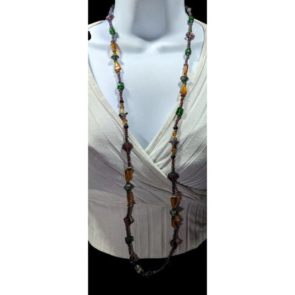 Handmade Glass Beaded Fish Charm Necklace