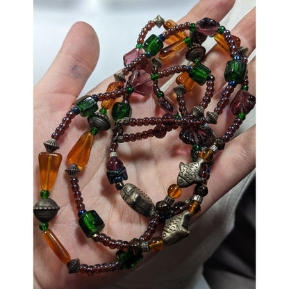 Handmade Glass Beaded Fish Charm Necklace