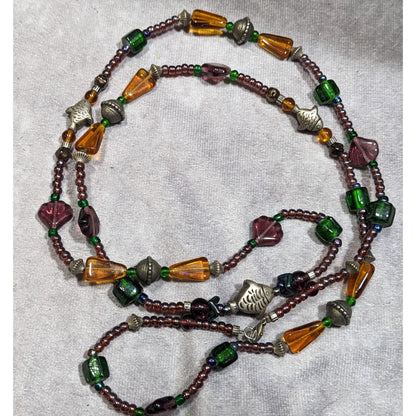 Handmade Glass Beaded Fish Charm Necklace