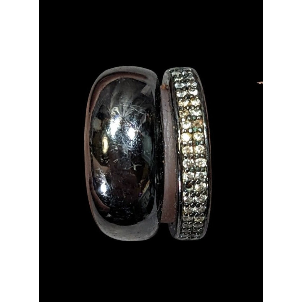 Juicy Couture Glam Goth Gunmetal Rhinestone Stacked Ring
