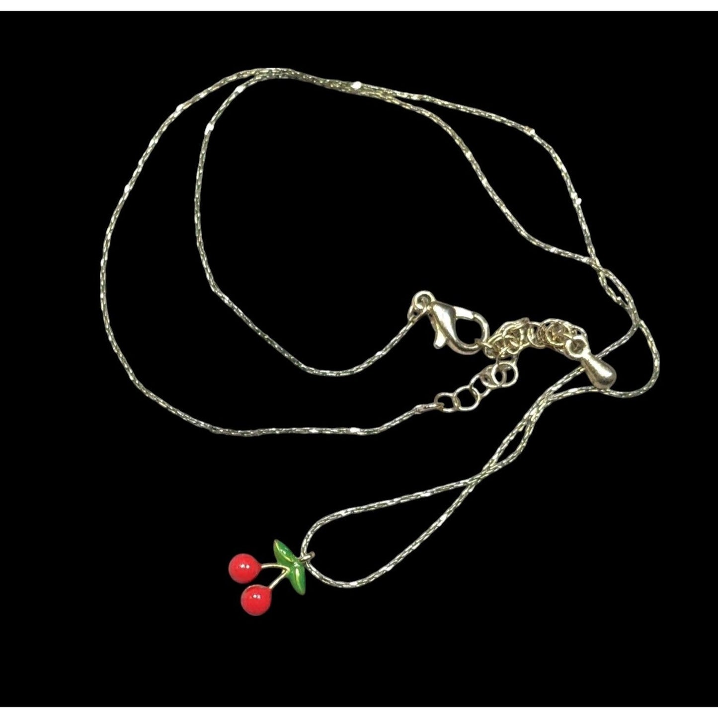 Minimalist Cherry Pendant Necklace With Gold Tone Chain