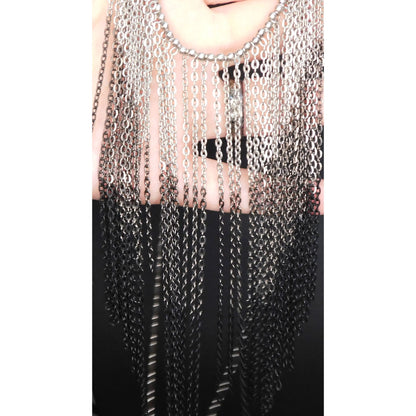 Glam Goth Multitone Cascading Fringe Necklace