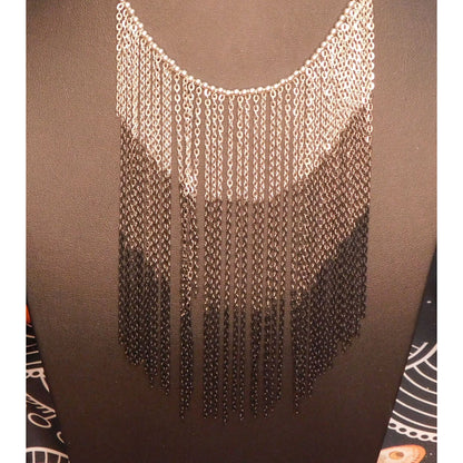 Glam Goth Multitone Cascading Fringe Necklace