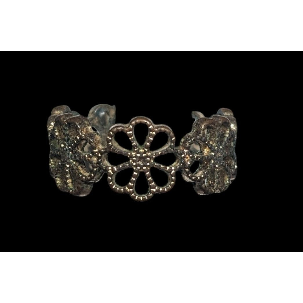 Fairycore Floral Gold Tone Filigree Ring Size 7