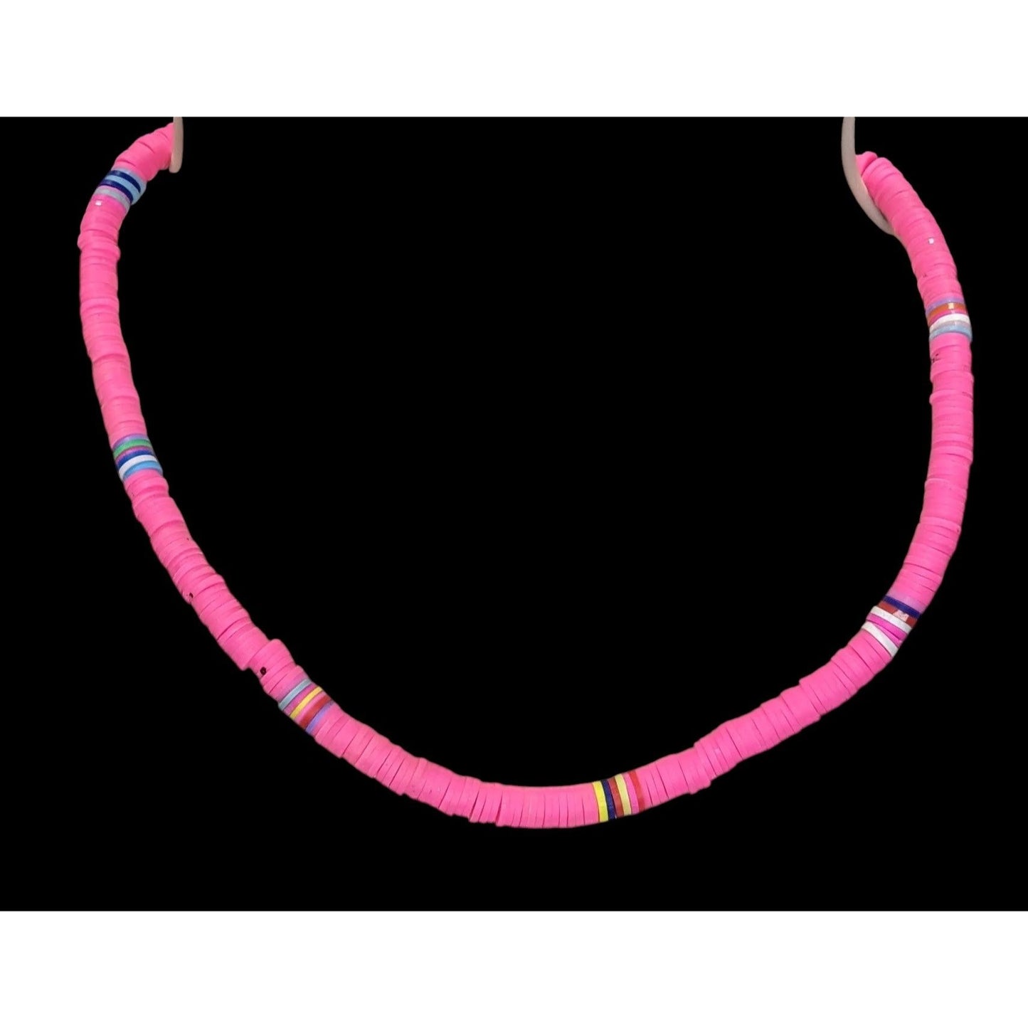 Heishi Beaded Pink And Multicolor Necklace