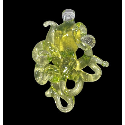 Whimsical Octopus Lime Green Lamp Work Glass Pendant
