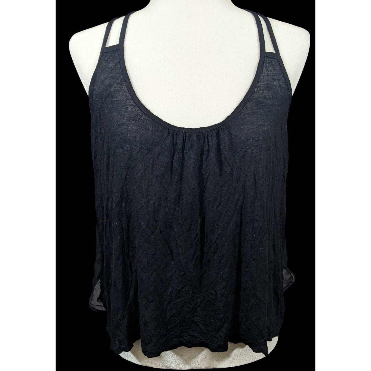 Black Retro Slouchy Strappy Top by Candies