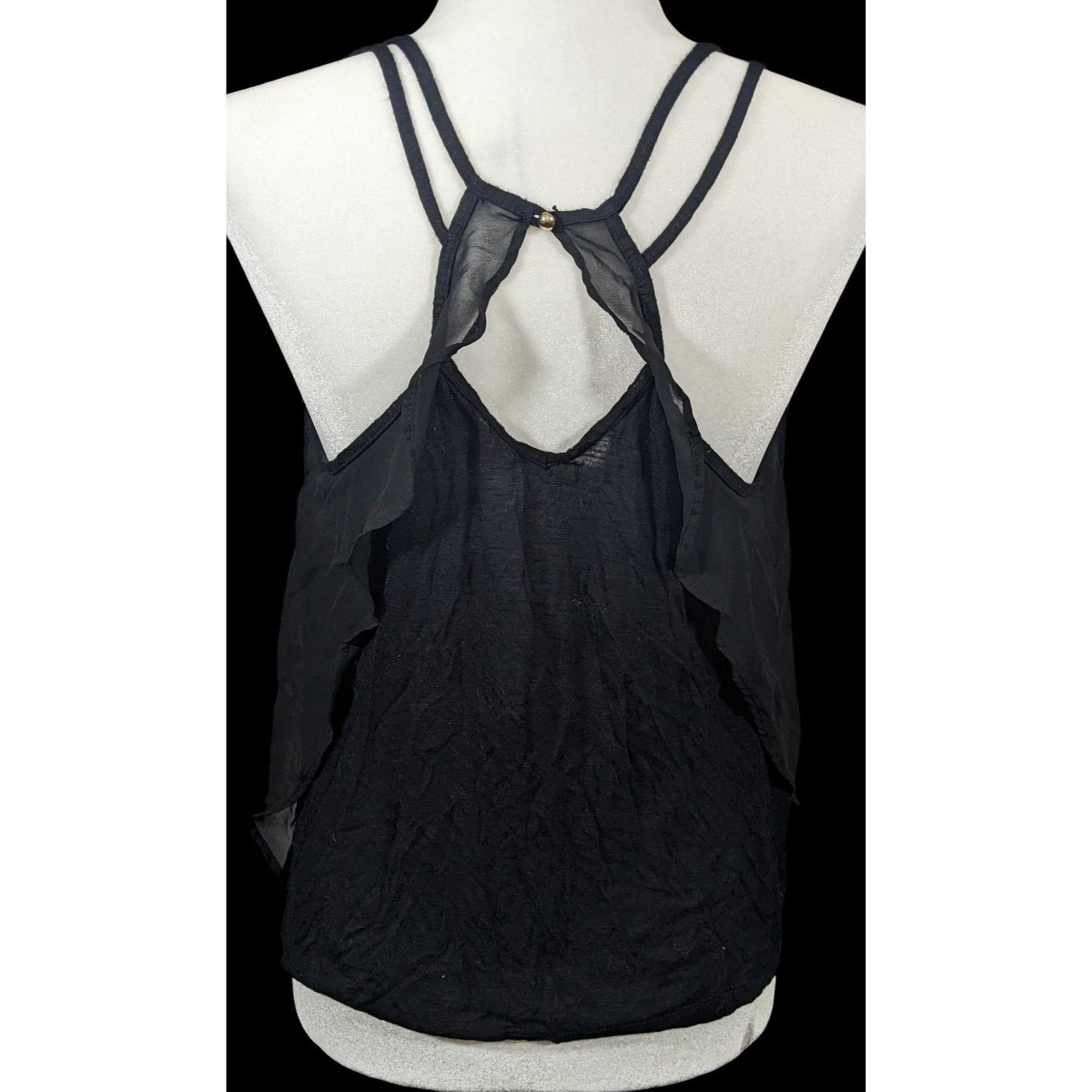 Black Retro Slouchy Strappy Top by Candies