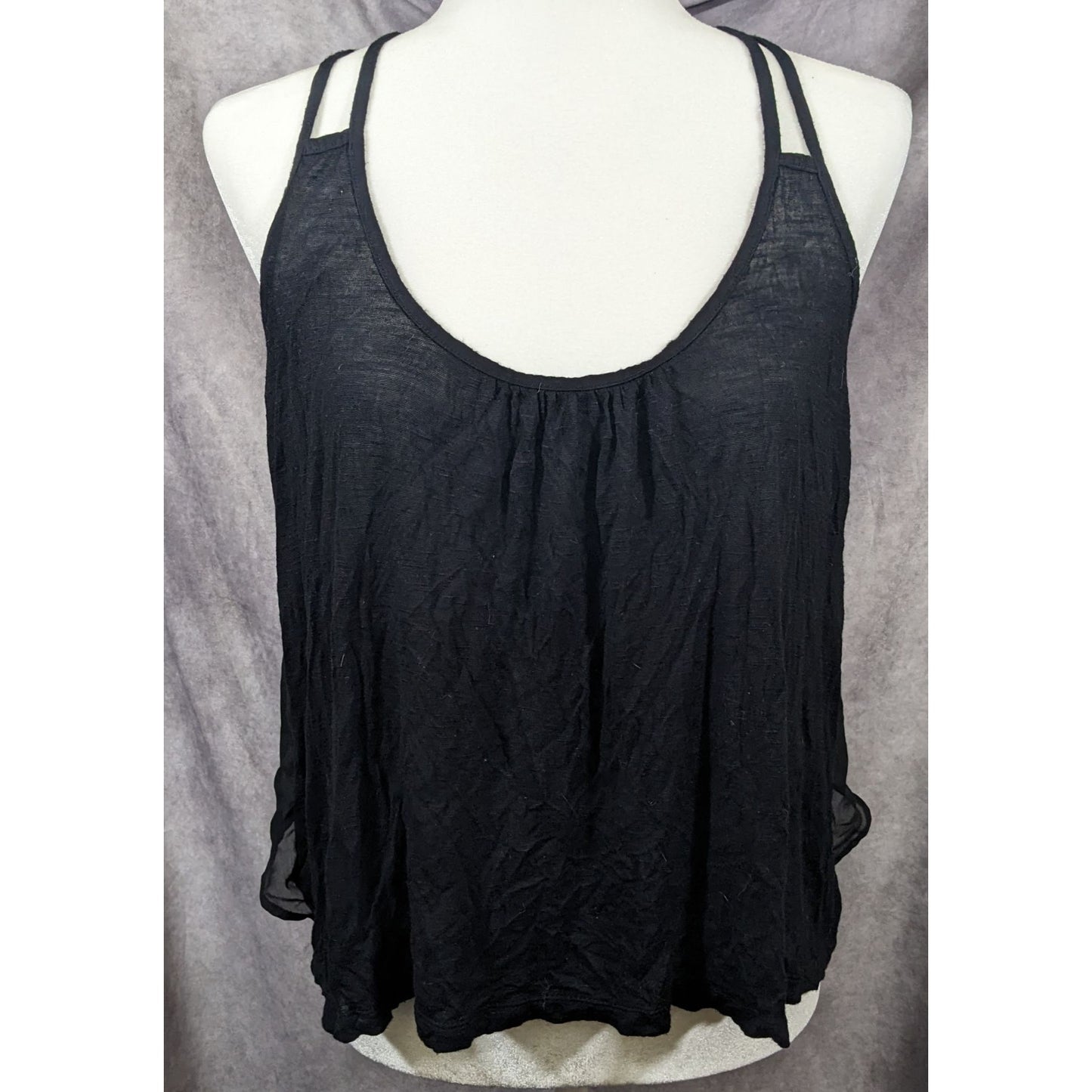 Black Retro Slouchy Strappy Top by Candies