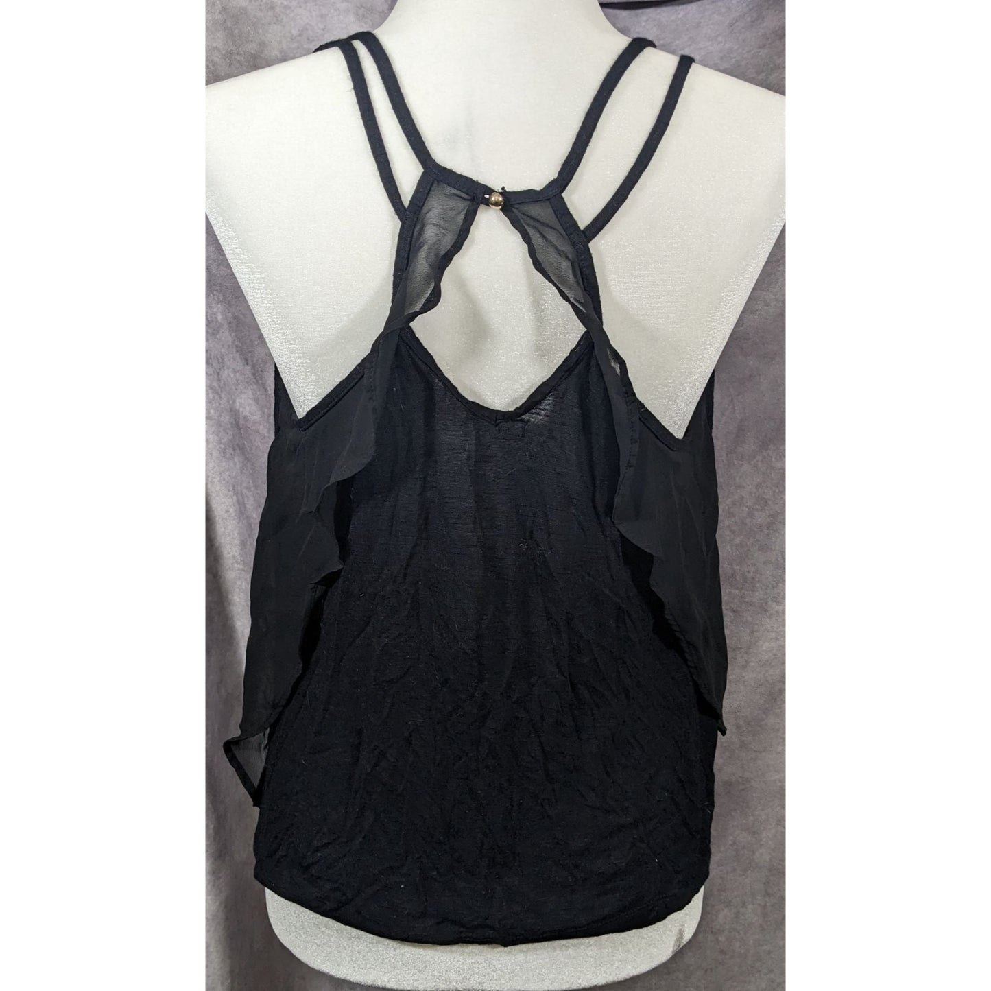 Black Retro Slouchy Strappy Top by Candies