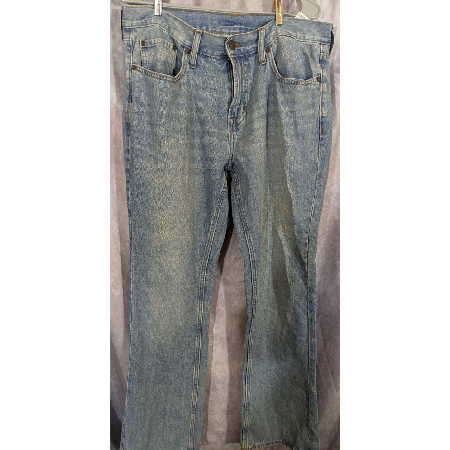 Old Navy Mens Boot Cut Jeans Size 34x32 Light Wash Denim Classic Casual Style