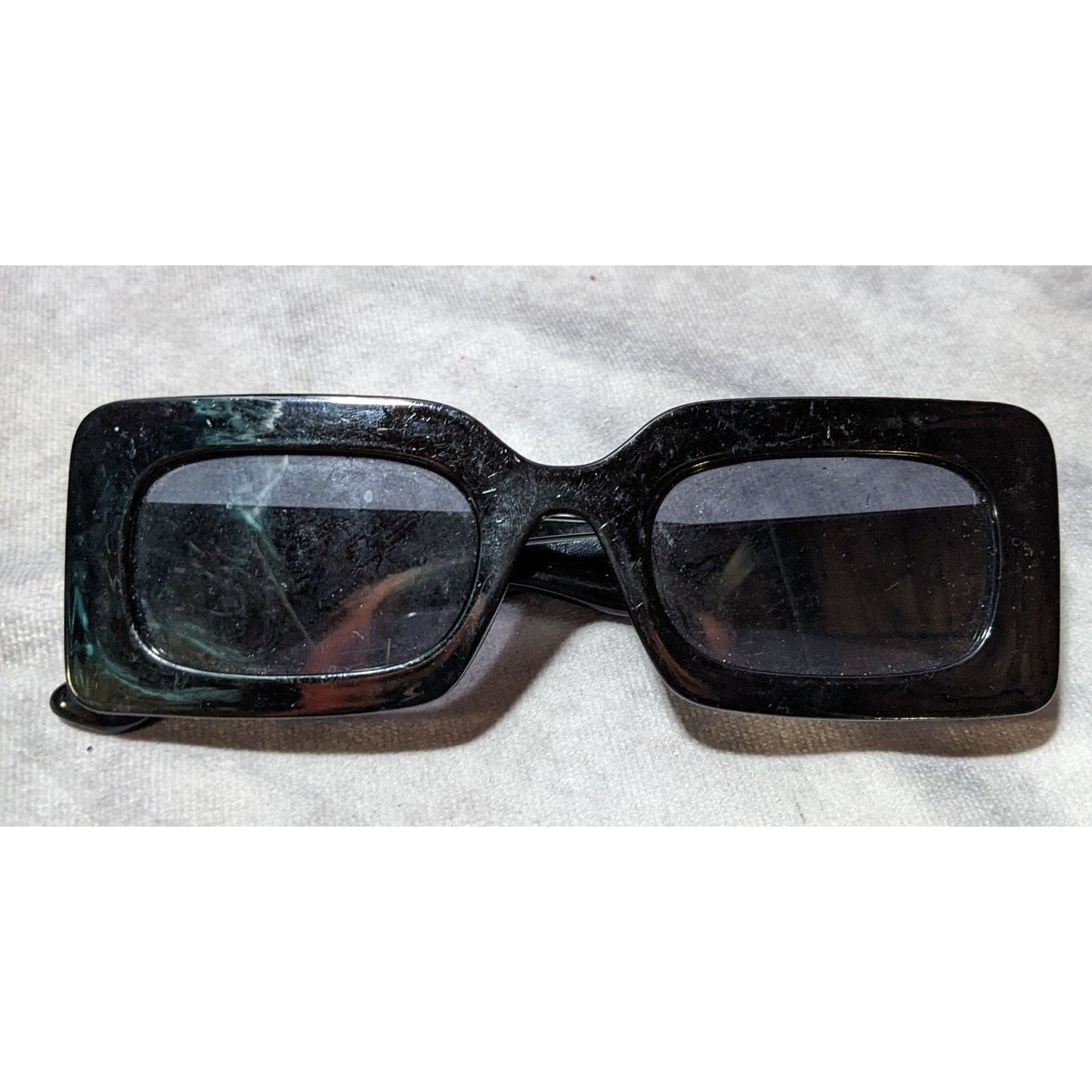 Free People Retro Mod Black Rectangular Sunglasses