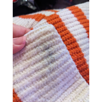 Sincerely Jules Preppy Orange And White Striped Sweater Size Medium