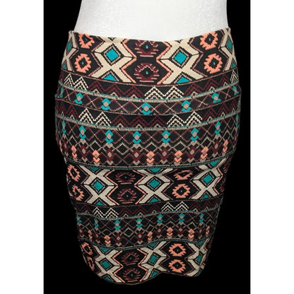 Charlotte Russe Southwestern Tribal Print Mini Skirt
