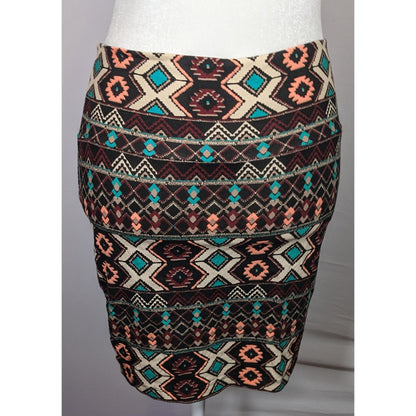 Charlotte Russe Southwestern Tribal Print Mini Skirt
