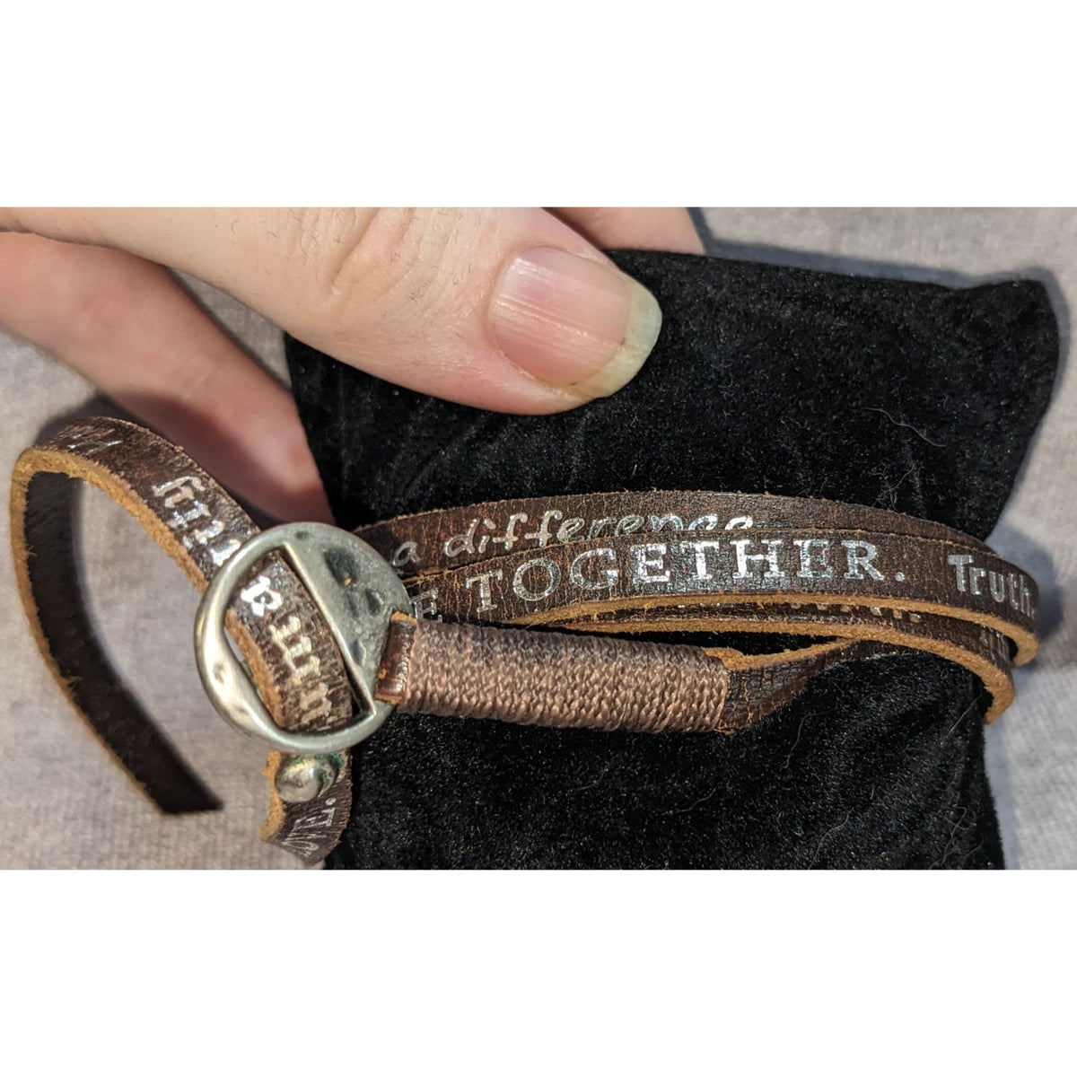 Boho Inspirational Humanity For All Brown Leather Wrap Bracelet Affirmation Quote Jewelry