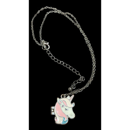 Whimsical Fairycore Pastel Unicorn Magnetic Locket Necklace