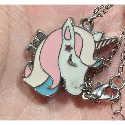 Whimsical Fairycore Pastel Unicorn Magnetic Locket Necklace