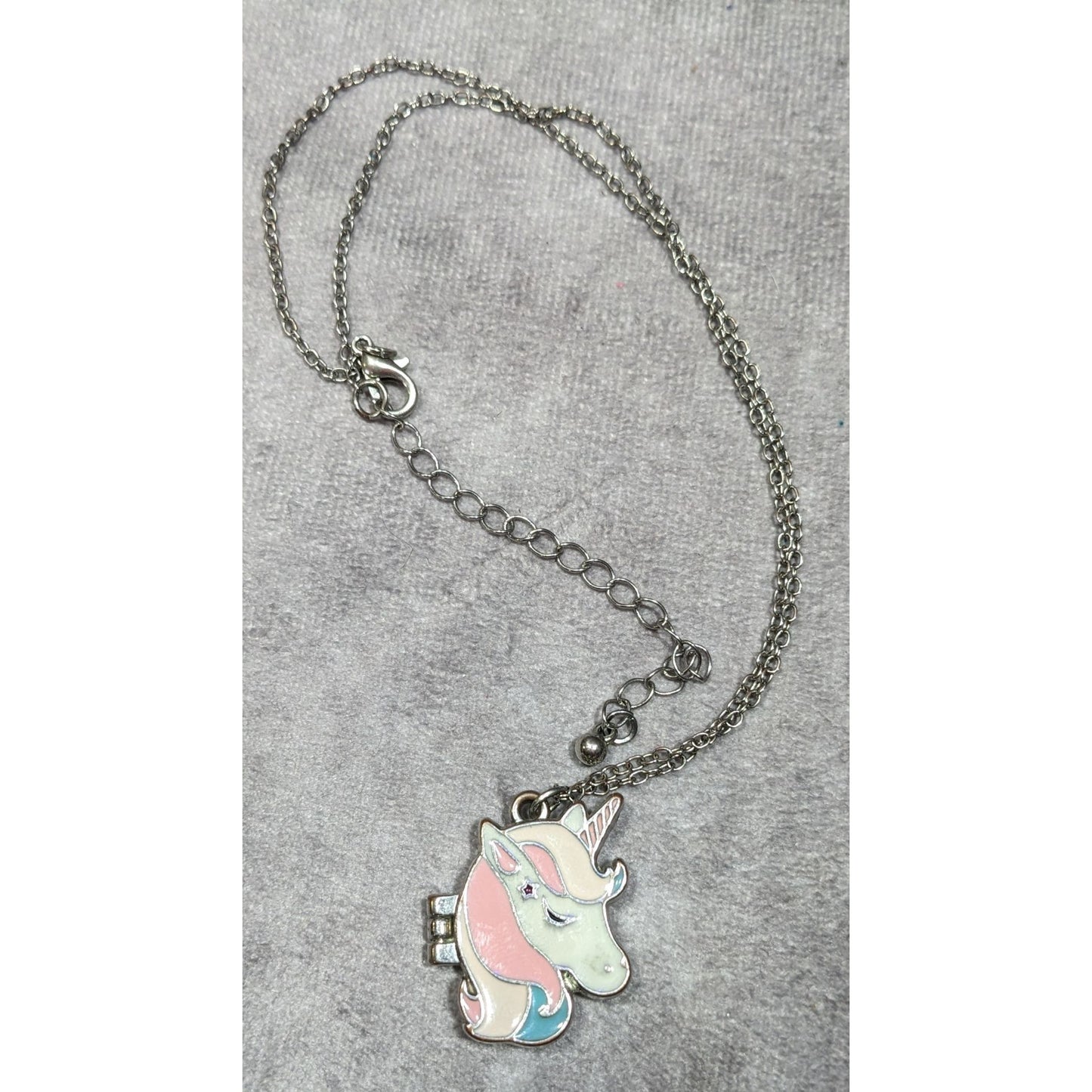 Whimsical Fairycore Pastel Unicorn Magnetic Locket Necklace
