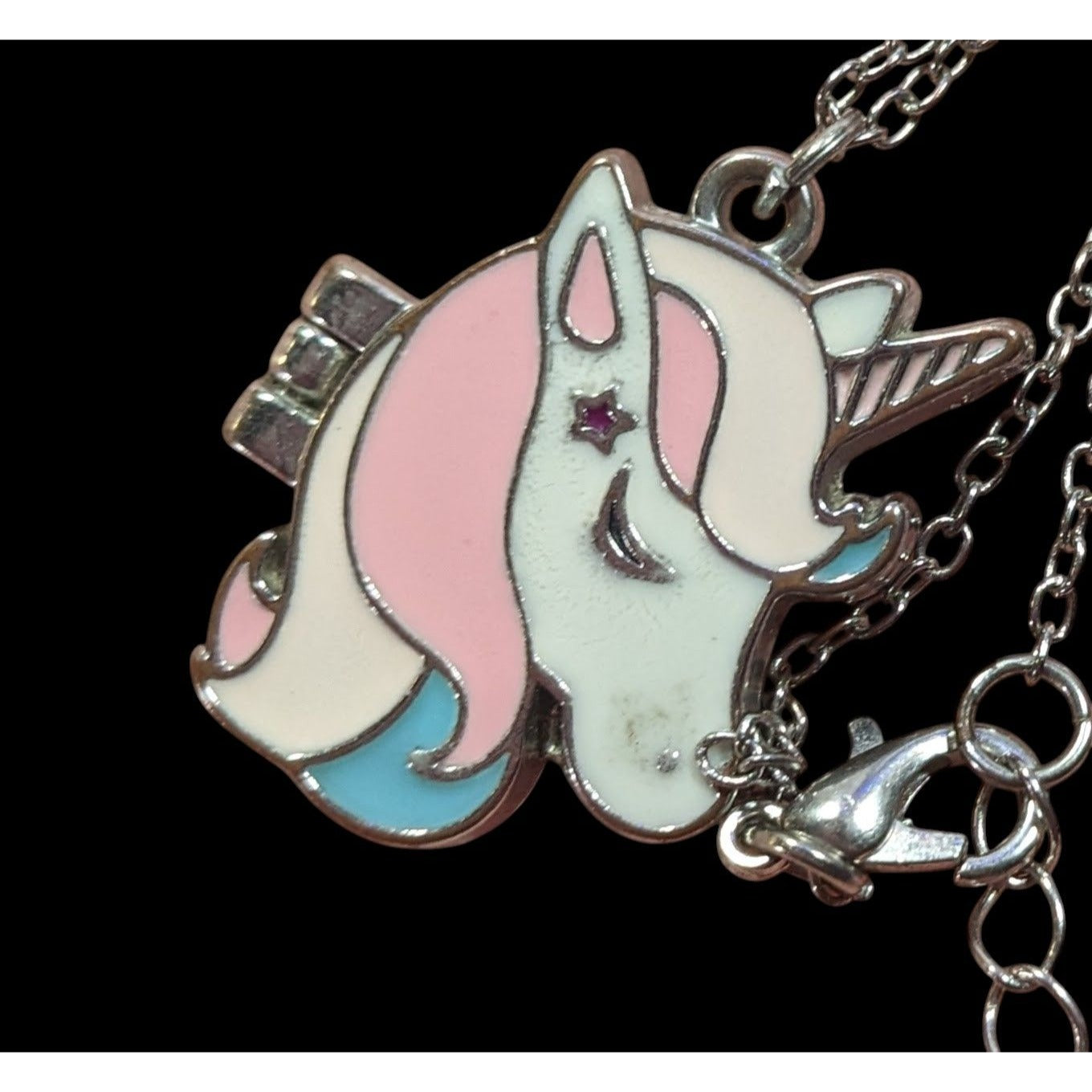 Whimsical Fairycore Pastel Unicorn Magnetic Locket Necklace