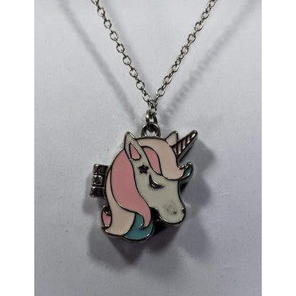 Whimsical Fairycore Pastel Unicorn Magnetic Locket Necklace
