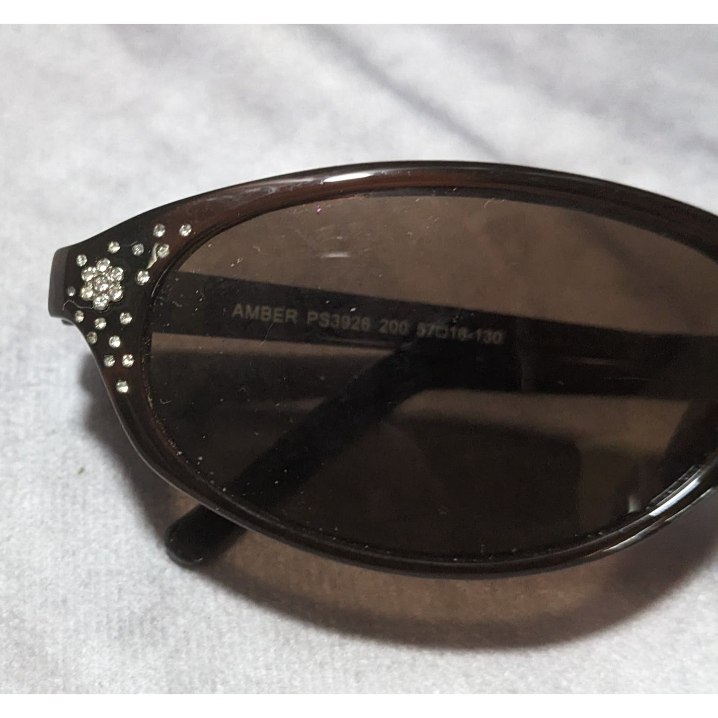 Fossil Brown Floral Rhinestone Sunglasses