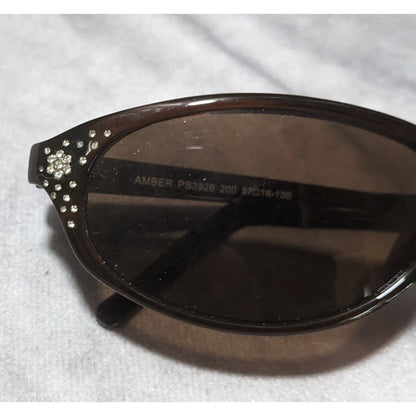 Fossil Brown Floral Rhinestone Sunglasses