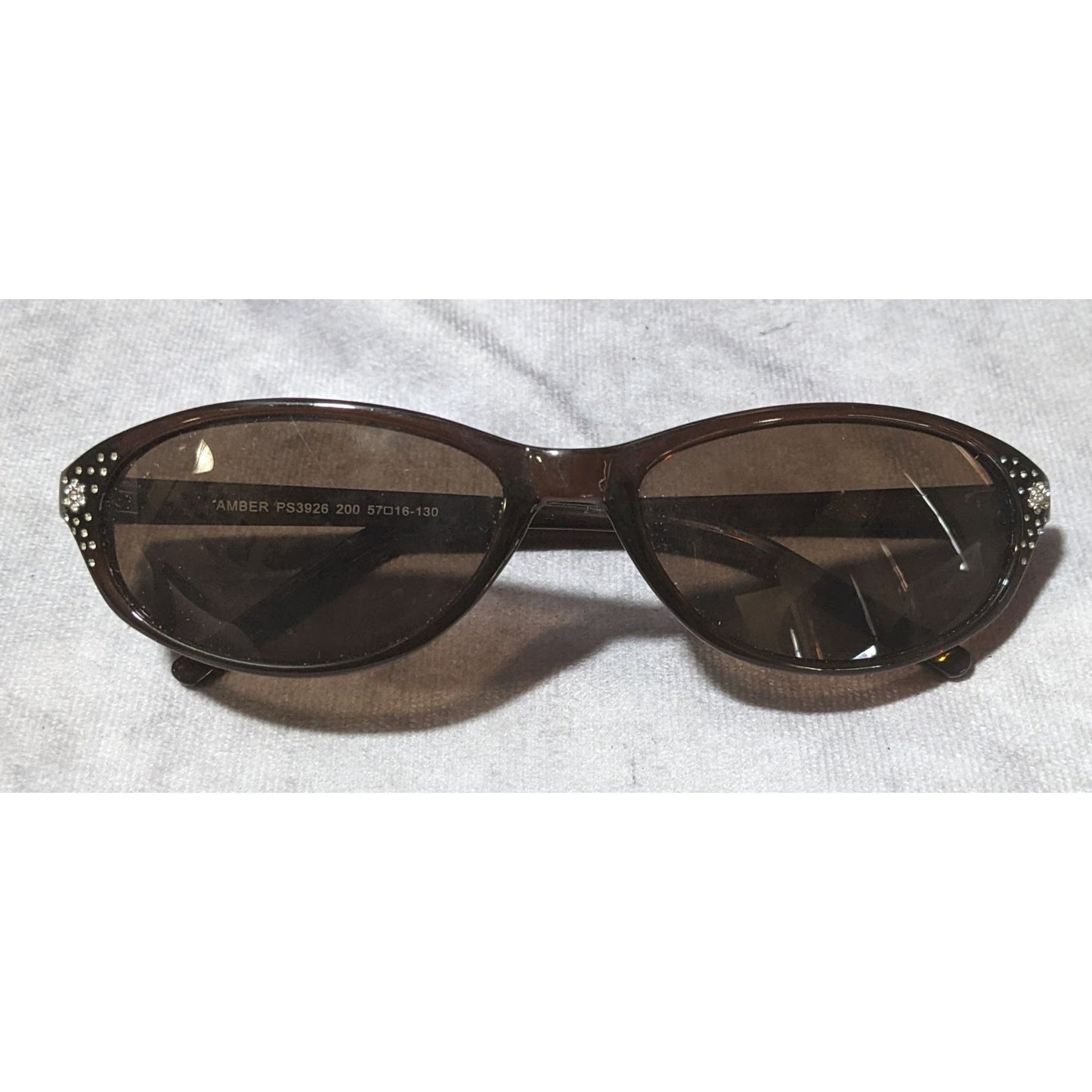 Fossil Brown Floral Rhinestone Sunglasses