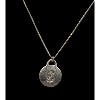 Pink Rhinestone Letter B Embellished Silver Tone Pendant Necklace