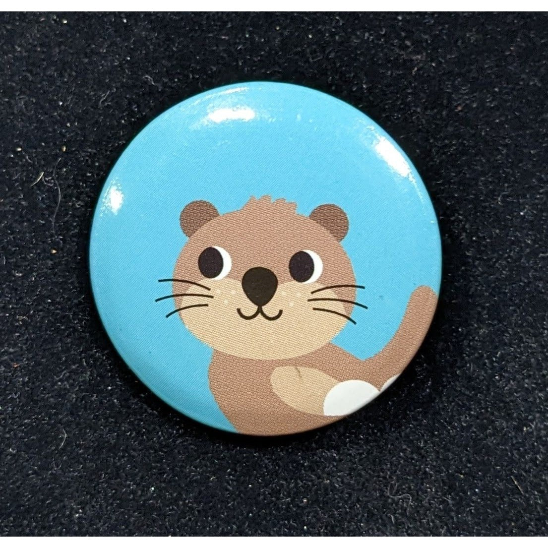 Animal Themed Cute Baby Otter Blue Pin/Badge