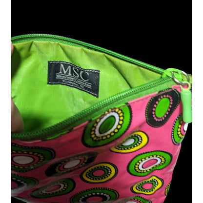 Green And Pink Mod Travel Pouch by Mainstreet Collection