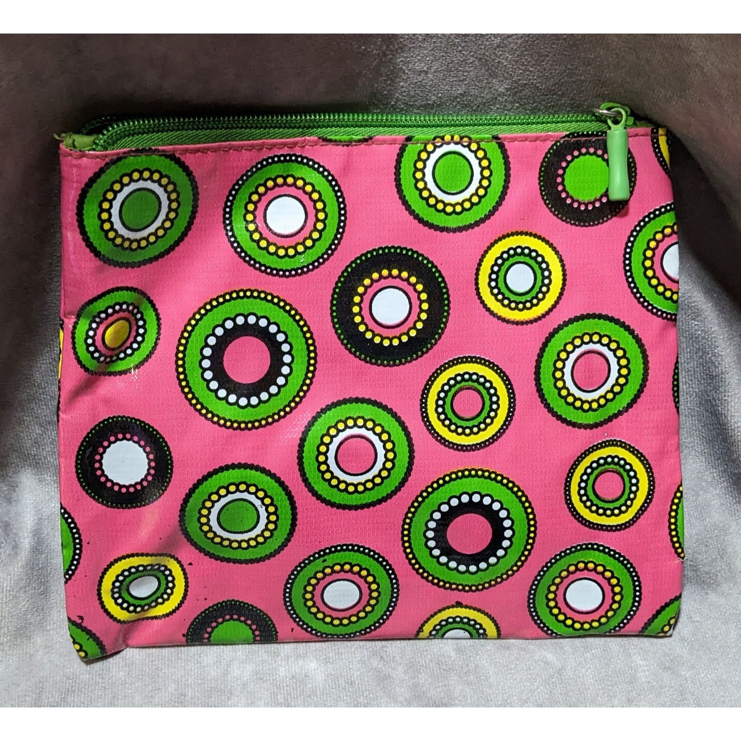 Green And Pink Mod Travel Pouch by Mainstreet Collection