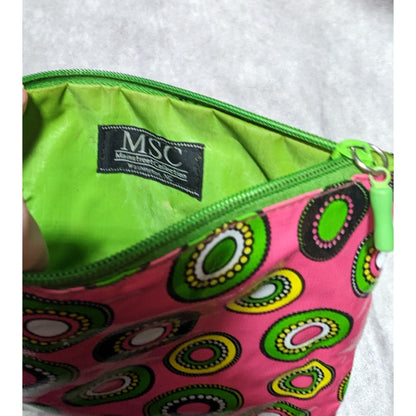 Green And Pink Mod Travel Pouch by Mainstreet Collection