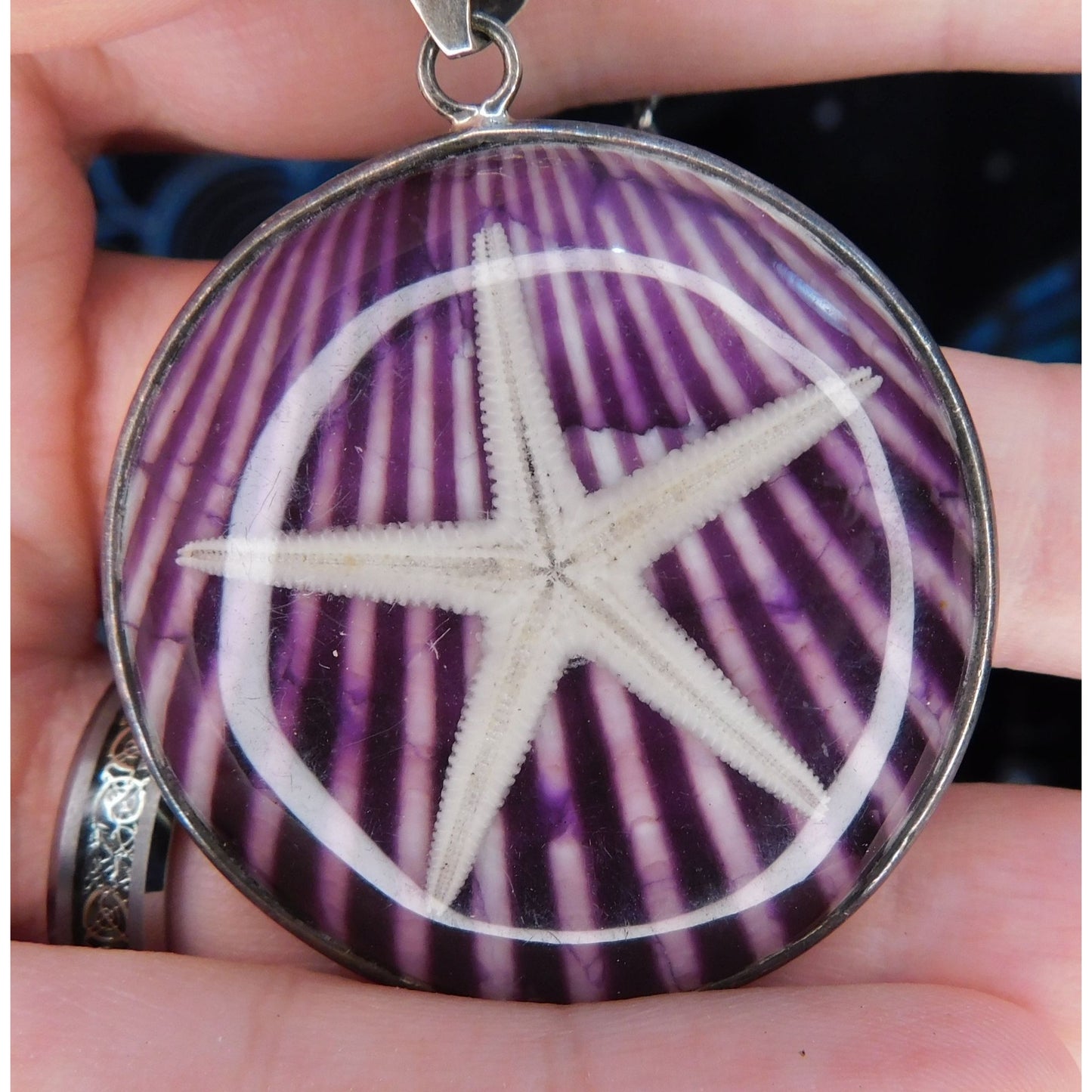 Mermaidcore Purple Encased Starfish Necklace