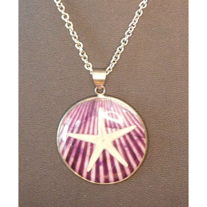Mermaidcore Purple Encased Starfish Necklace