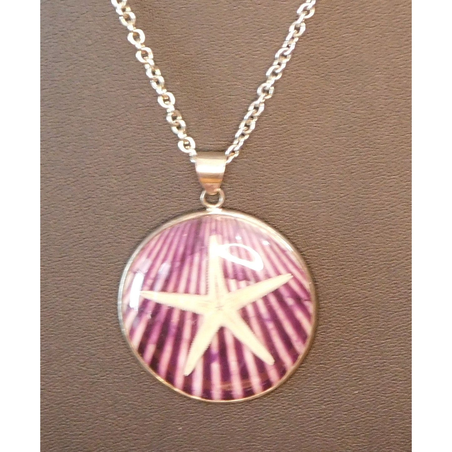 Mermaidcore Purple Encased Starfish Necklace