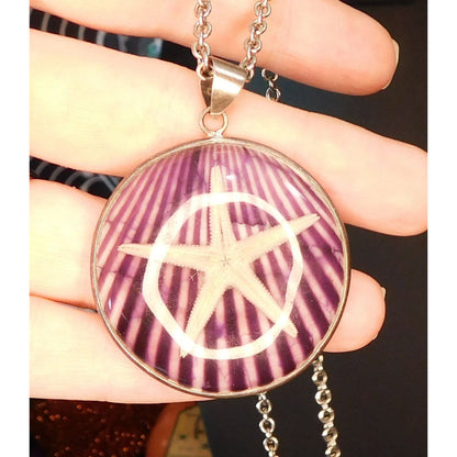Mermaidcore Purple Encased Starfish Necklace