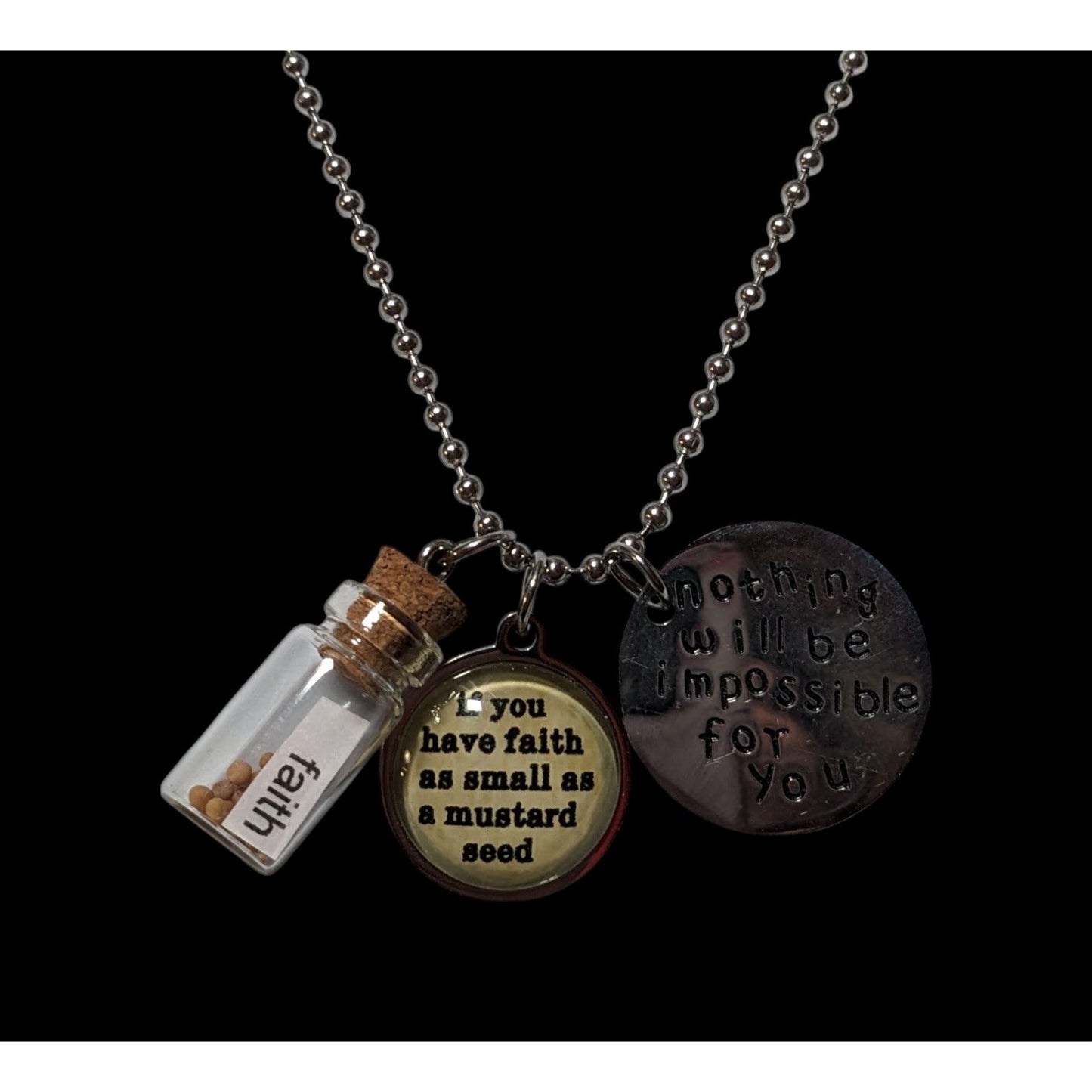 Religious Faith Mustard Seed Charm Necklace