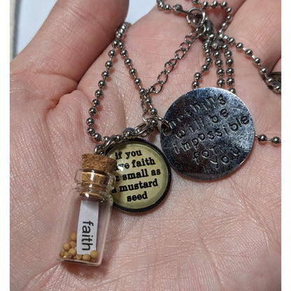 Religious Faith Mustard Seed Charm Necklace