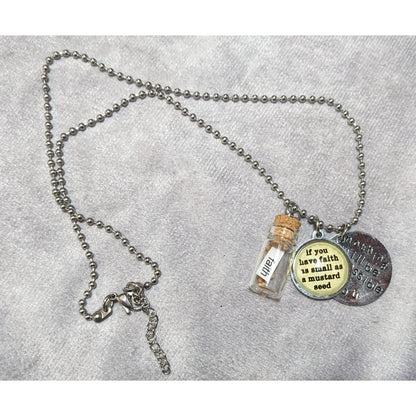 Religious Faith Mustard Seed Charm Necklace