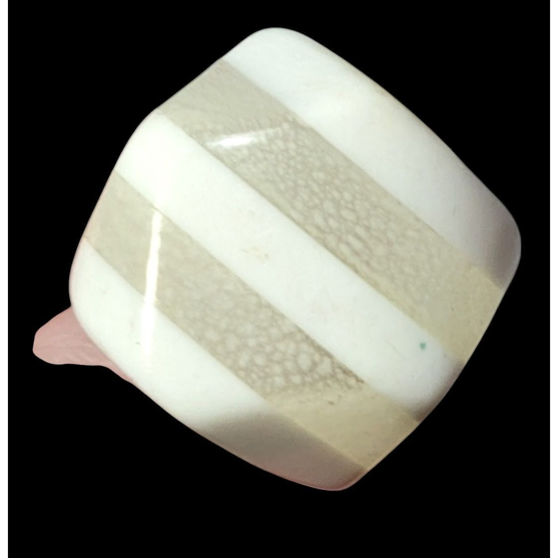 Vintage Chunky Solid And Translucent Striped Abstract Ring